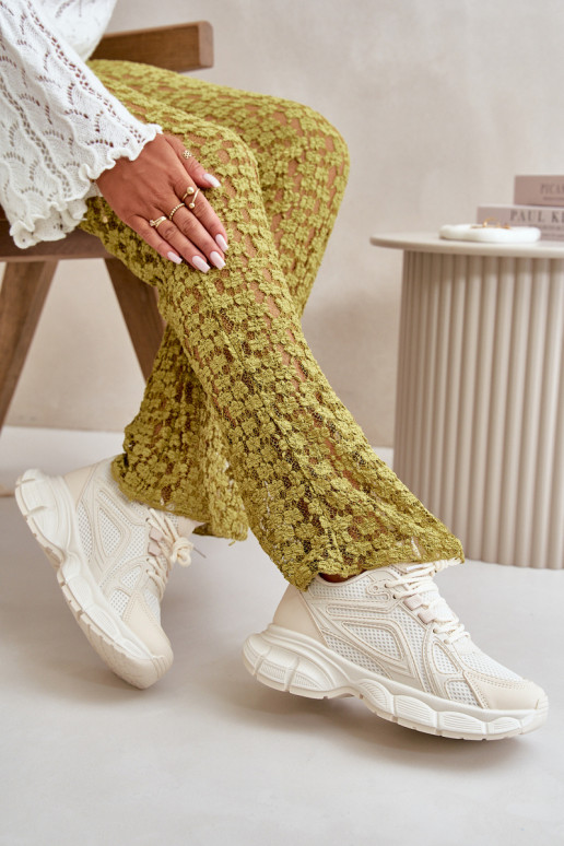 spordijalatsid Sneakers tüüpi jalanõud Pealiste omad beeži värvi Timoci