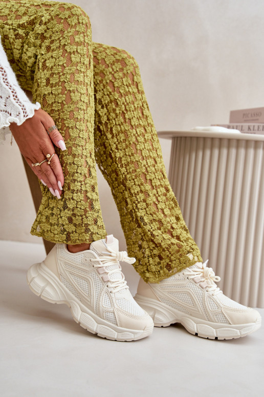 spordijalatsid Sneakers tüüpi jalanõud Pealiste omad beeži värvi Timoci