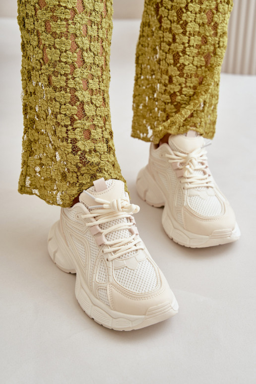 spordijalatsid Sneakers tüüpi jalanõud Pealiste omad beeži värvi Timoci