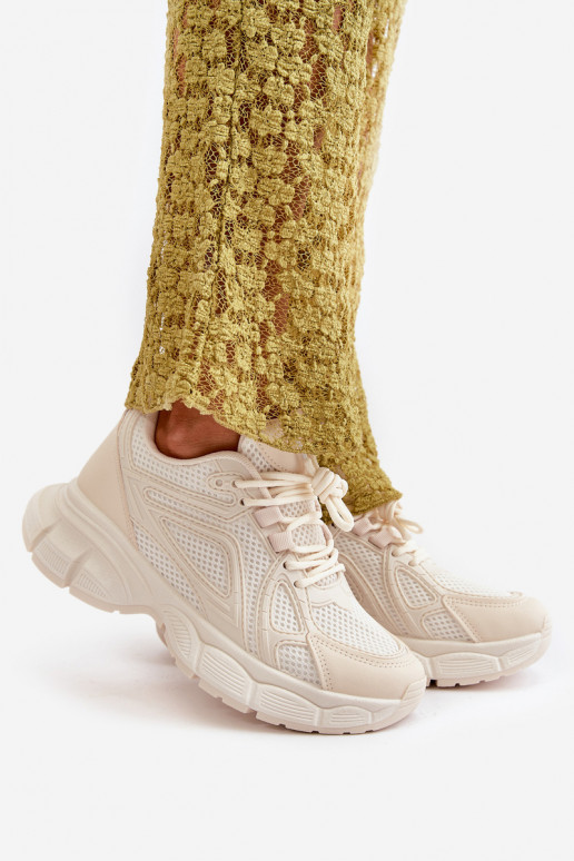 spordijalatsid Sneakers tüüpi jalanõud Pealiste omad beeži värvi Timoci