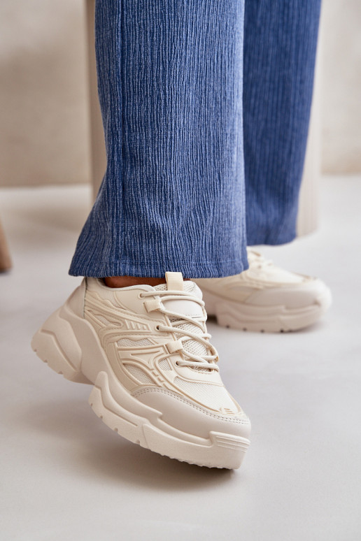 spordijalatsid Sneakers tüüpi jalanõud Pealiste omad Sellel onssiivsel tallal Elevandiluu värvi Lerista