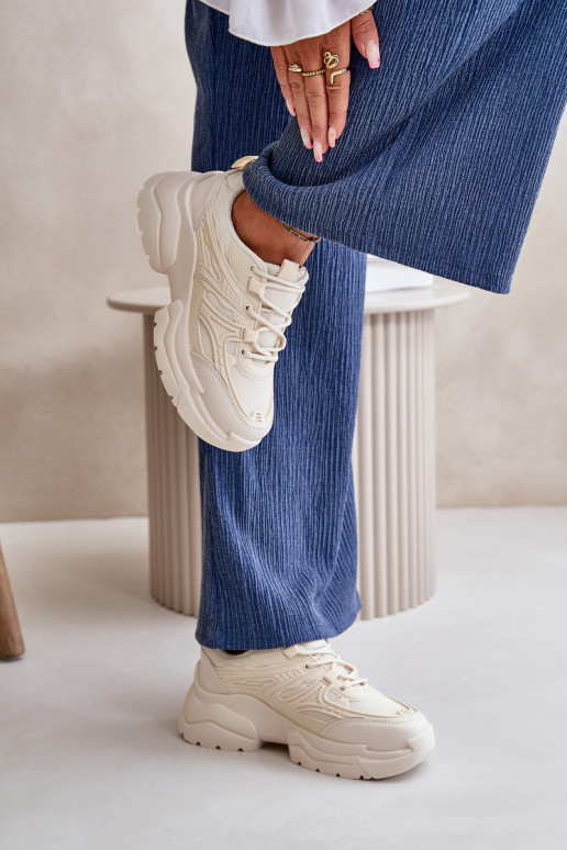 spordijalatsid Sneakers tüüpi jalanõud Pealiste omad Sellel onssiivsel tallal Elevandiluu värvi Lerista