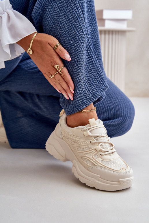 spordijalatsid Sneakers tüüpi jalanõud Pealiste omad Sellel onssiivsel tallal Elevandiluu värvi Lerista