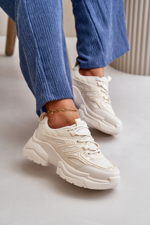 spordijalatsid Sneakers tüüpi jalanõud Pealiste omad Sellel onssiivsel tallal Elevandiluu värvi Lerista