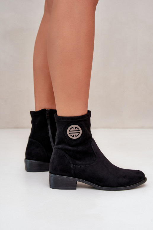 Pealiste poolsaapad Nööpidega Lossi juurde Koos Ornate Detalem Eco Suedeosissee msuud Lerioria