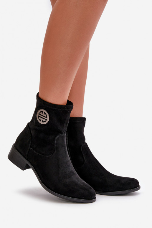 Pealiste poolsaapad Nööpidega Lossi juurde Koos Ornate Detalem Eco Suedeosissee msuud Lerioria