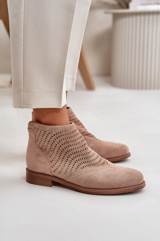 Pealiste poolsaapad laiade nööridega Ažuurne beeži värvi S.Barski HY42-076