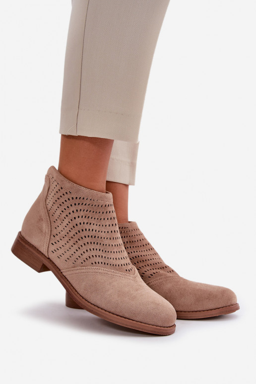 Pealiste poolsaapad laiade nööridega Ažuurne beeži värvi S.Barski HY42-076