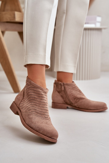 Pealiste poolsaapad laiade nööridega Ažuurne pruunid värvi S.Barski HY42-076