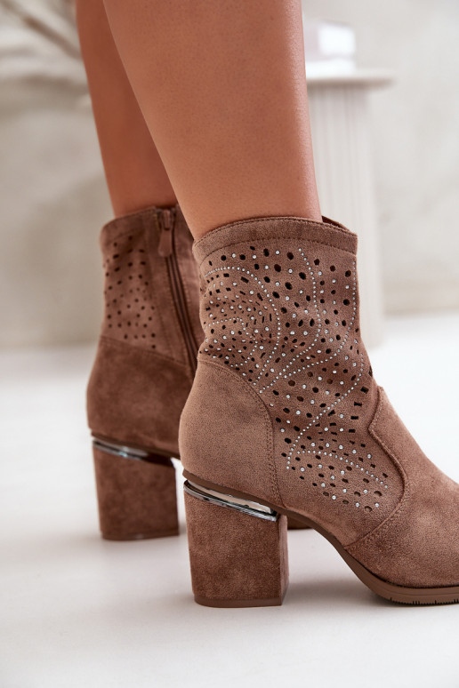 Kaunistustega Ažuurne Pealiste poolsaapad Z Eco Suedeu pruunid värvi S.Barski HY42-029