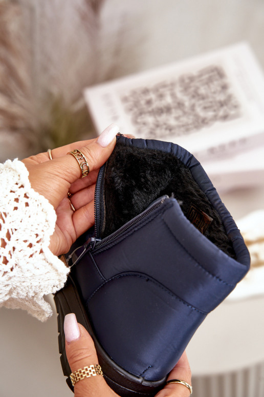 nööpidega lumesaapad Pealiste omad voodriga tumesinist värvi Helis