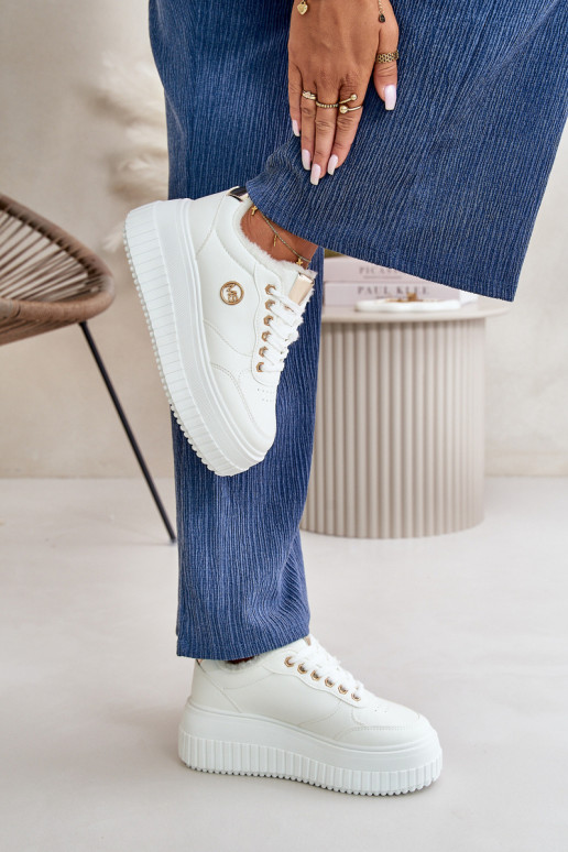 Sneakers tüüpi jalanõud spordijalatsid Pealiste omad voodriga Sellel onssiivsel tallal valget värvi Ardiela