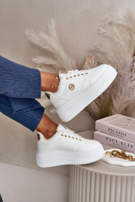 Sneakers tüüpi jalanõud spordijalatsid Pealiste omad voodriga Sellel onssiivsel tallal valget värvi Ardiela