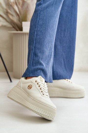 Sneakers tüüpi jalanõud spordijalatsid Pealiste omad voodriga Sellel onssiivsel tallal beeži värvi Ardiela