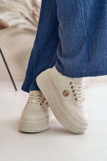 Sneakers tüüpi jalanõud spordijalatsid Pealiste omad voodriga Sellel onssiivsel tallal beeži värvi Verissha 2