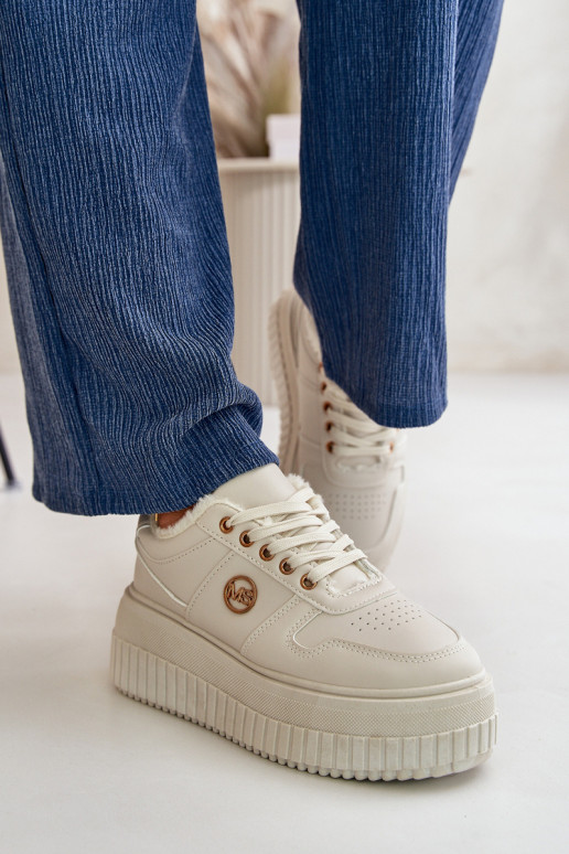 Sneakers tüüpi jalanõud spordijalatsid Pealiste omad voodriga Sellel onssiivsel tallal beeži värvi Verissha