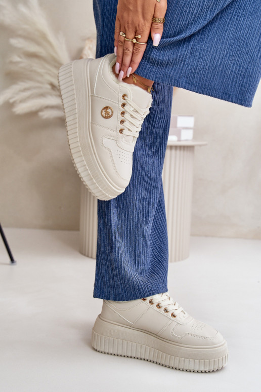 Sneakers tüüpi jalanõud spordijalatsid Pealiste omad voodriga Sellel onssiivsel tallal beeži värvi Verissha