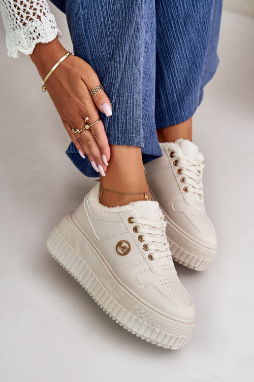 Sneakers tüüpi jalanõud spordijalatsid Pealiste omad voodriga Sellel onssiivsel tallal beeži värvi Verissha