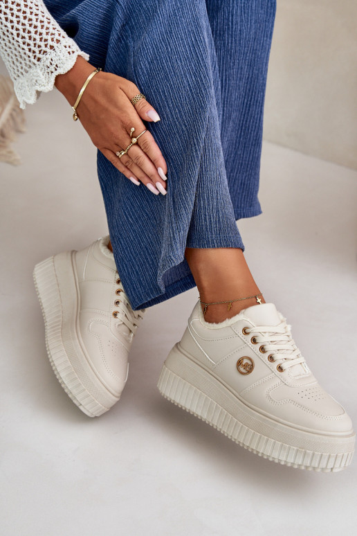 Sneakers tüüpi jalanõud spordijalatsid Pealiste omad voodriga Sellel onssiivsel tallal beeži värvi Verissha