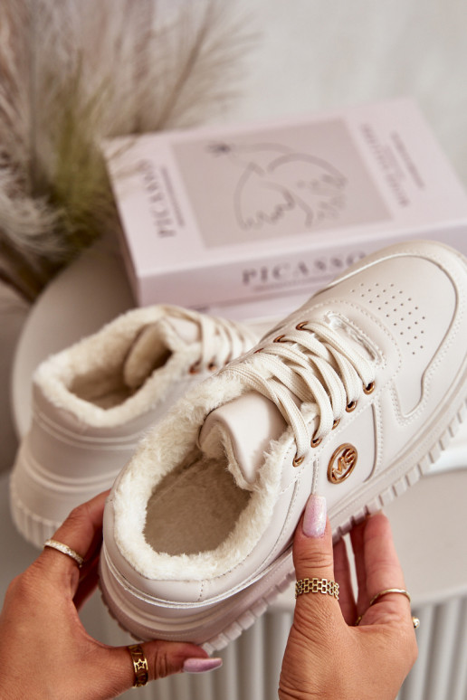 Sneakers tüüpi jalanõud spordijalatsid Pealiste omad voodriga Sellel onssiivsel tallal beeži värvi Verissha