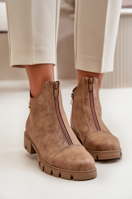 voodriga Pealiste poolsaapad Z Przetarciami Eko Pealhk pruunid värvi-Kuldset värvi Verietta