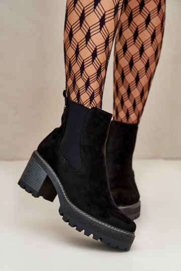 Pealiste poolsaapad voodriga kõrge jämeda kontsaga Eco Suedeosissee msuud Irissinae 2