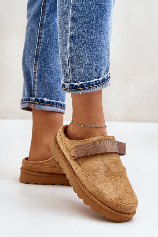 Pealiste omad Sussid voodriga karusnahaga platvormiga pruunid värvi Azida