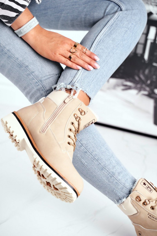 Timber mudeli naiste jalanõud soojad saapad beeži värvi Tiempo