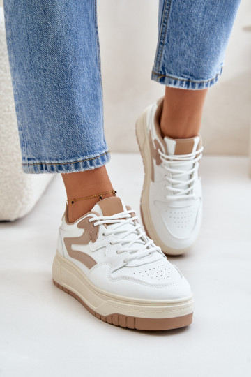 Naiste Sneakers mudelkingad ökonahast platvormiga Valge-liiva värvi Henizore 2