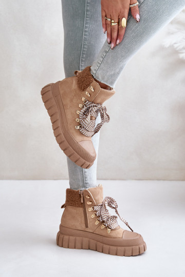 Pealiste omad voodriga Pealiste poolsaapad jalanõud platvormiga pruunid värvi Alcyhen