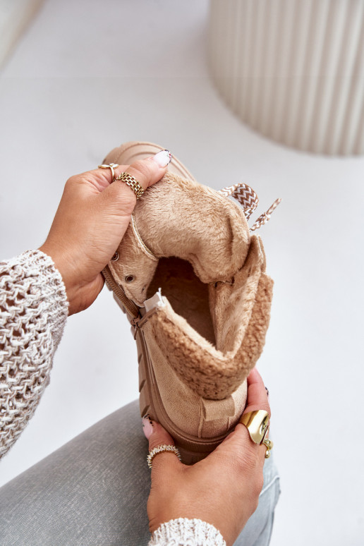 Pealiste omad voodriga Pealiste poolsaapad jalanõud platvormiga pruunid värvi Alcyhen Pealiste omad voodriga Pealiste poolsaapad jalanõud platvormiga pruunid värvi Alcyhen