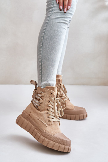 Pealiste poolsaapad platvormiga Koos Ornate Paeladm pruunid värvi Edidda