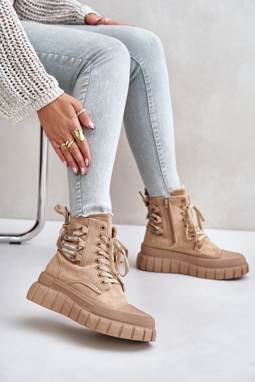 Pealiste poolsaapad platvormiga Koos Ornate Paeladm pruunid värvi Edidda