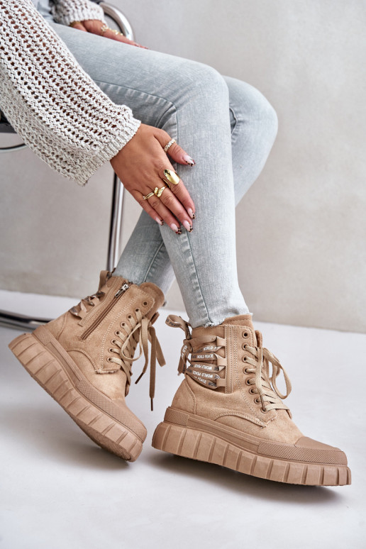 Pealiste poolsaapad platvormiga Koos Ornate Paeladm pruunid värvi Edidda