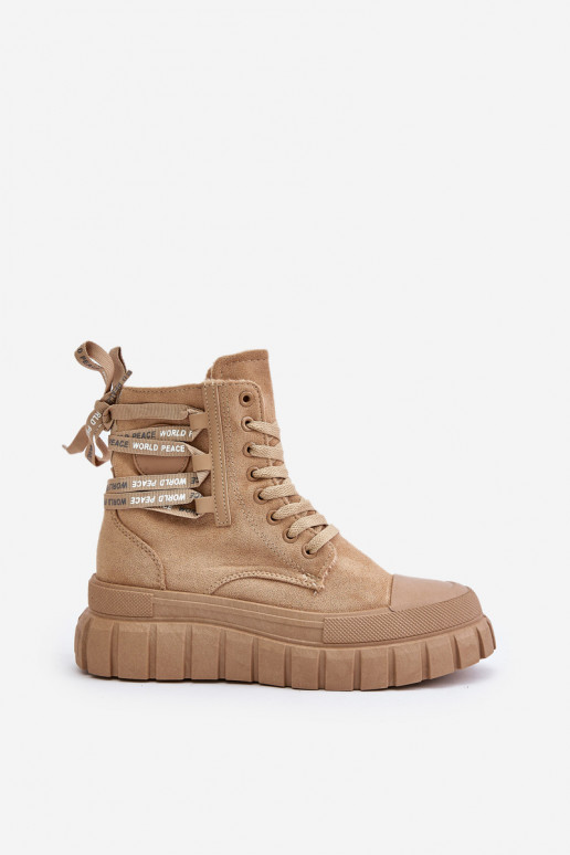 Pealiste poolsaapad platvormiga Koos Ornate Paeladm pruunid värvi Edidda