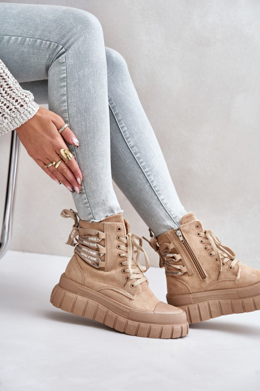 Pealiste poolsaapad platvormiga Koos Ornate Paeladm pruunid värvi Edidda