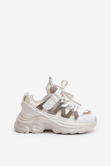 Sneakers tüüpi jalanõud Laste jalanõud säravate kristallidega valget värvi Rianalla 2