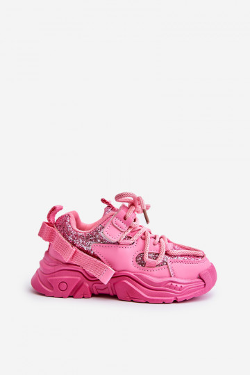 Sneakers tüüpi jalanõud Laste jalanõud Ozdobione Cekinami Tumeroosad värvi Liatoma 2