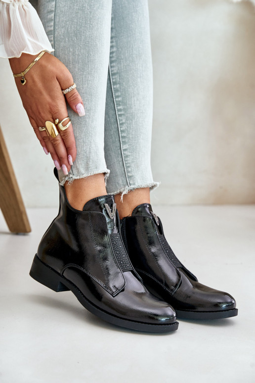 Laque madalad naistesaapad laiade nööridega voodriga msuud S.Barski HY42-120 msuud