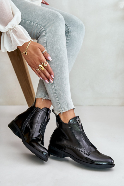 Laque madalad naistesaapad laiade nööridega voodriga msuud S.Barski HY42-120 msuud