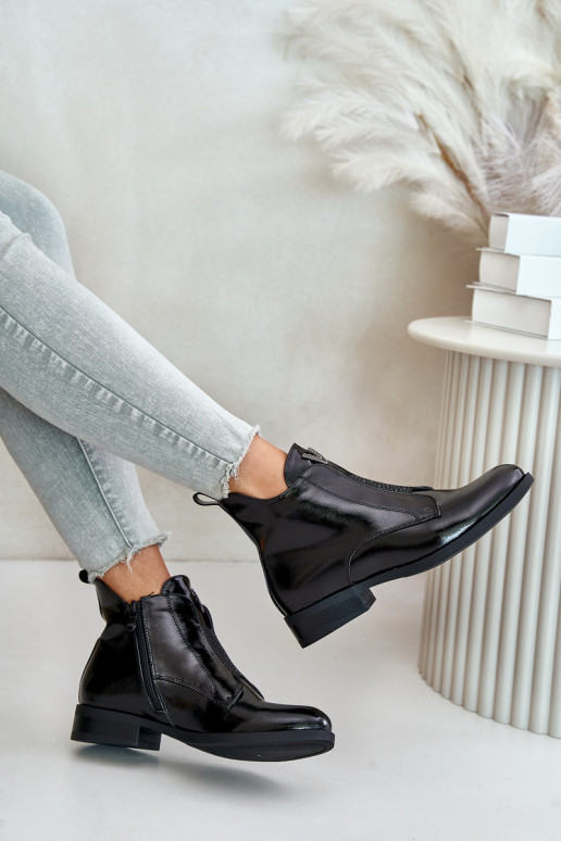 Laque madalad naistesaapad laiade nööridega voodriga msuud S.Barski HY42-120 msuud