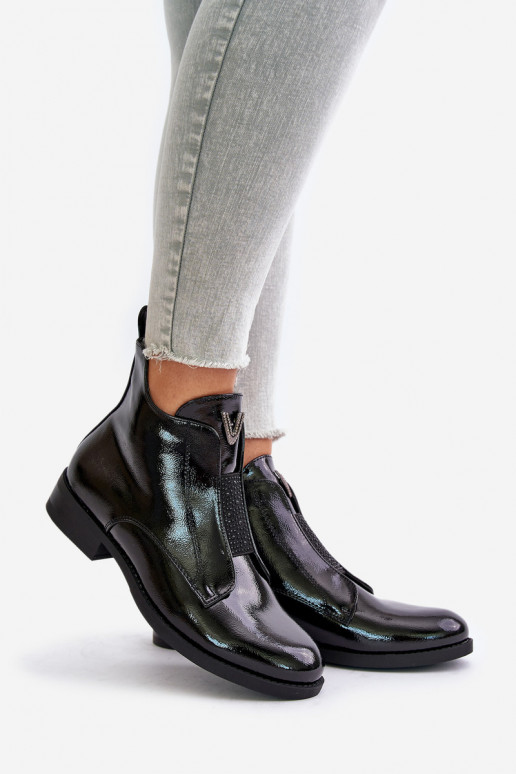 Laque madalad naistesaapad laiade nööridega voodriga msuud S.Barski HY42-120 msuud