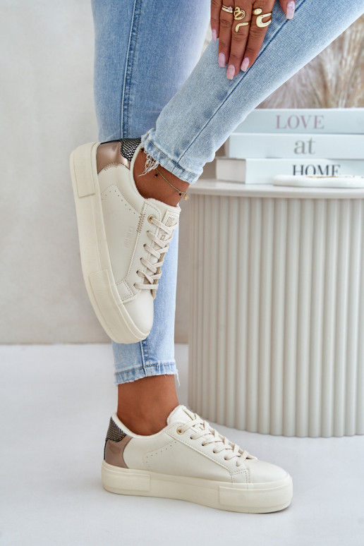 voodriga naiste saapad platvormiga Big Star OO274A454 beeži värvi