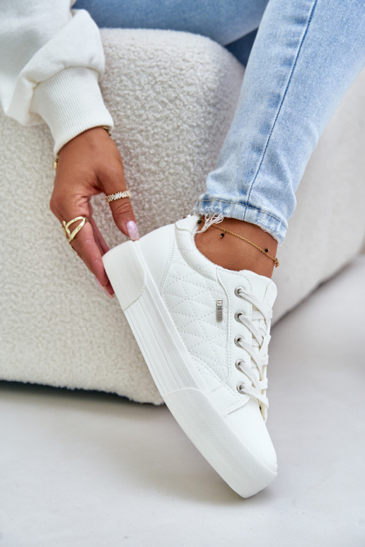 naiste saapad platvormiga voodriga Big Star OO274A464 valget värvi