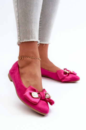 Roosad kunstsuede baleriinad, millel on lipsud 2