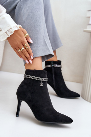 voodriga Pealiste poolsaapad kõrge jämeda kontsaga dekoreeritud kontsaga Eco Suedeosissee Vinceza 16469 msuud