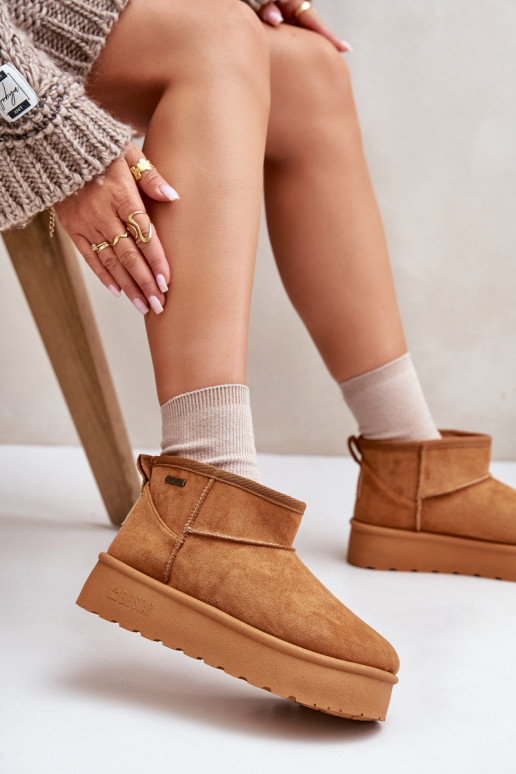 Sellel ondal nööpidega lumesaapad platvormiga Big Star OO274A098 pruunid värvi Sellel ondal nööpidega lumesaapad platvormiga Big Star OO274A098 pruunid värvi