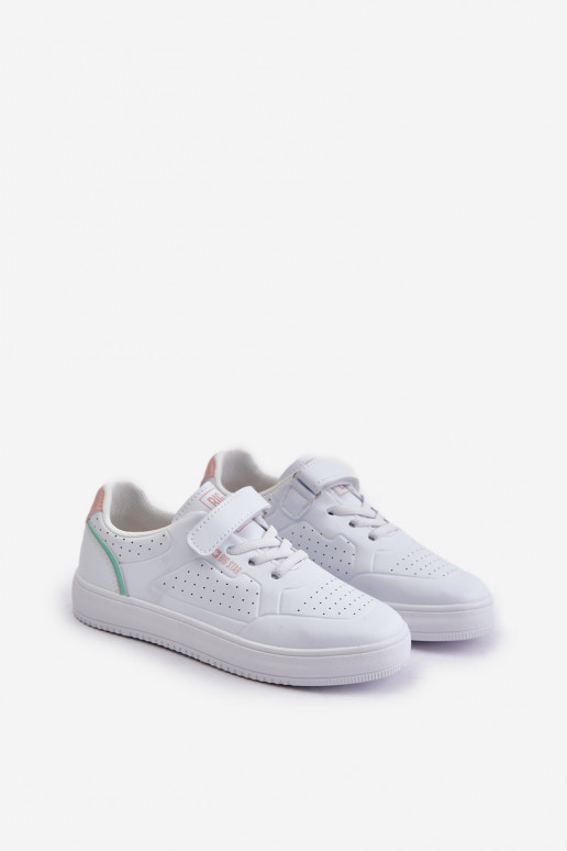 vabaaja jalanõud Laste jalanõud eko-nahast krõpsudega kinnitatav Big Star OO374005 valget värvi