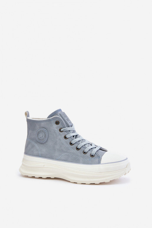 voodriga naiste saapad platvormiga Big Star OO274072 Sinist värvi voodriga naiste saapad platvormiga Big Star OO274072 Sinist värvi