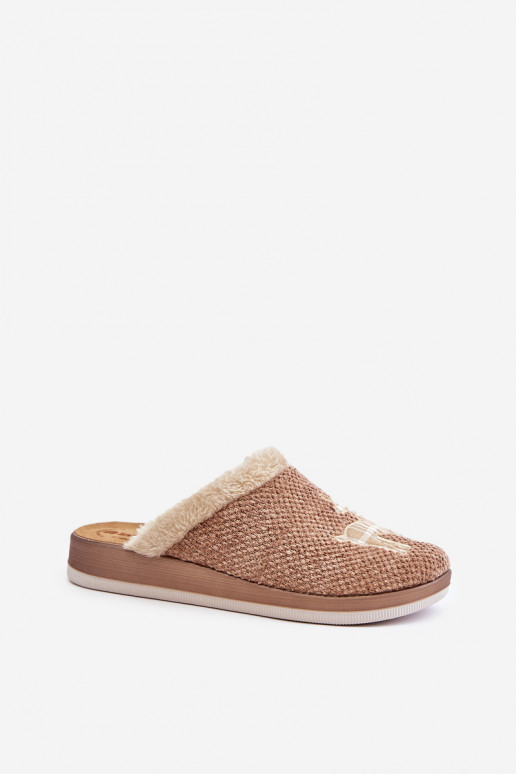 Plätud Pealiste omad Põhjapõtradega Ja karusnahk Inblu CT000034 beeži värvi Plätud Pealiste omad Põhjapõtradega Ja karusnahk Inblu CT000034 beeži värvi